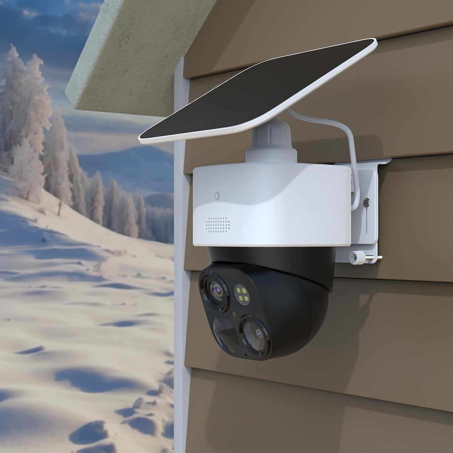 OkeMeeo No-Drill Vinyl Siding Mount for Eufy SoloCam S340, Solocam E30 and 4G LTE Cam S330(White, 1 Pack)