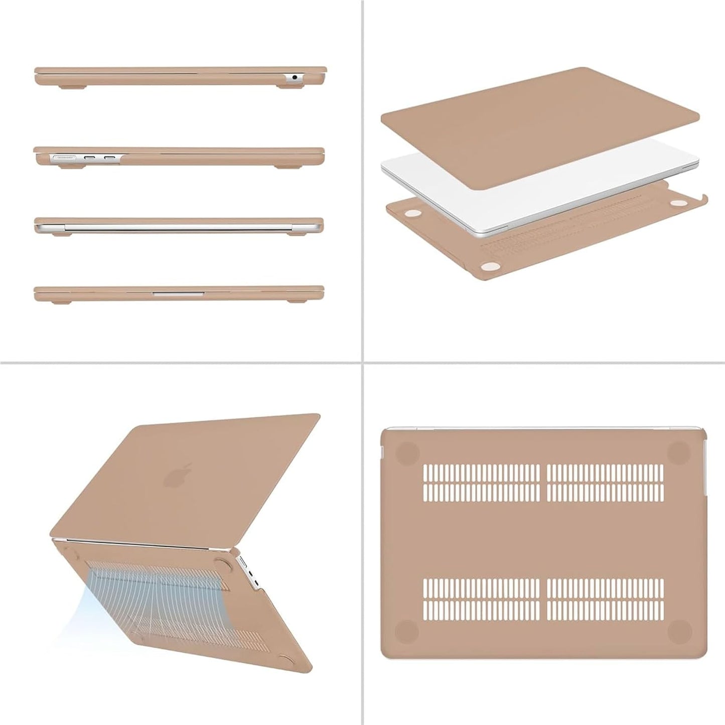 MOSISO Compatible with MacBook Air 13 inch Case 2025 2024 2023 2022 M4 A3240 M3 A3113 M2 A2681, Plastic Hard Shell&Keyboard Cover&Screen Film&Pouch for MacBook Air 13.6 inch Case, Crystal Clear