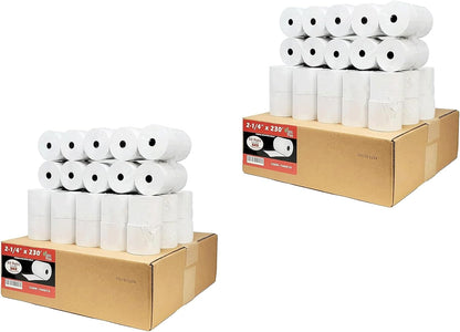 (50 Rolls) 2 1/4 x 50 Thermal Paper Receipt Rolls 2.25 x 50 ft POS Cash Register fits All Credit Card Terminals