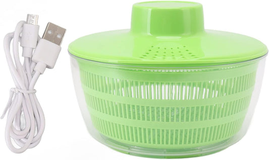 Salad Spinner, 5L Electric Pump Spinner with Bowl, Large Salad Dryer with USB for Washing, Spinning, and Draining Greens, Fruits, and Vegetables for Fresh, Crisp, Clean Salad