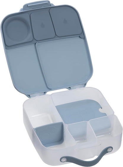 b.box 5-Compartment bento Style Lunch Box for Kids, Toddlers, Childrens, BPA-Free Food Storage Container with Cooler Pack, ON-The-GO Food Box with Handles Included Custom Divider, Lemon Twist