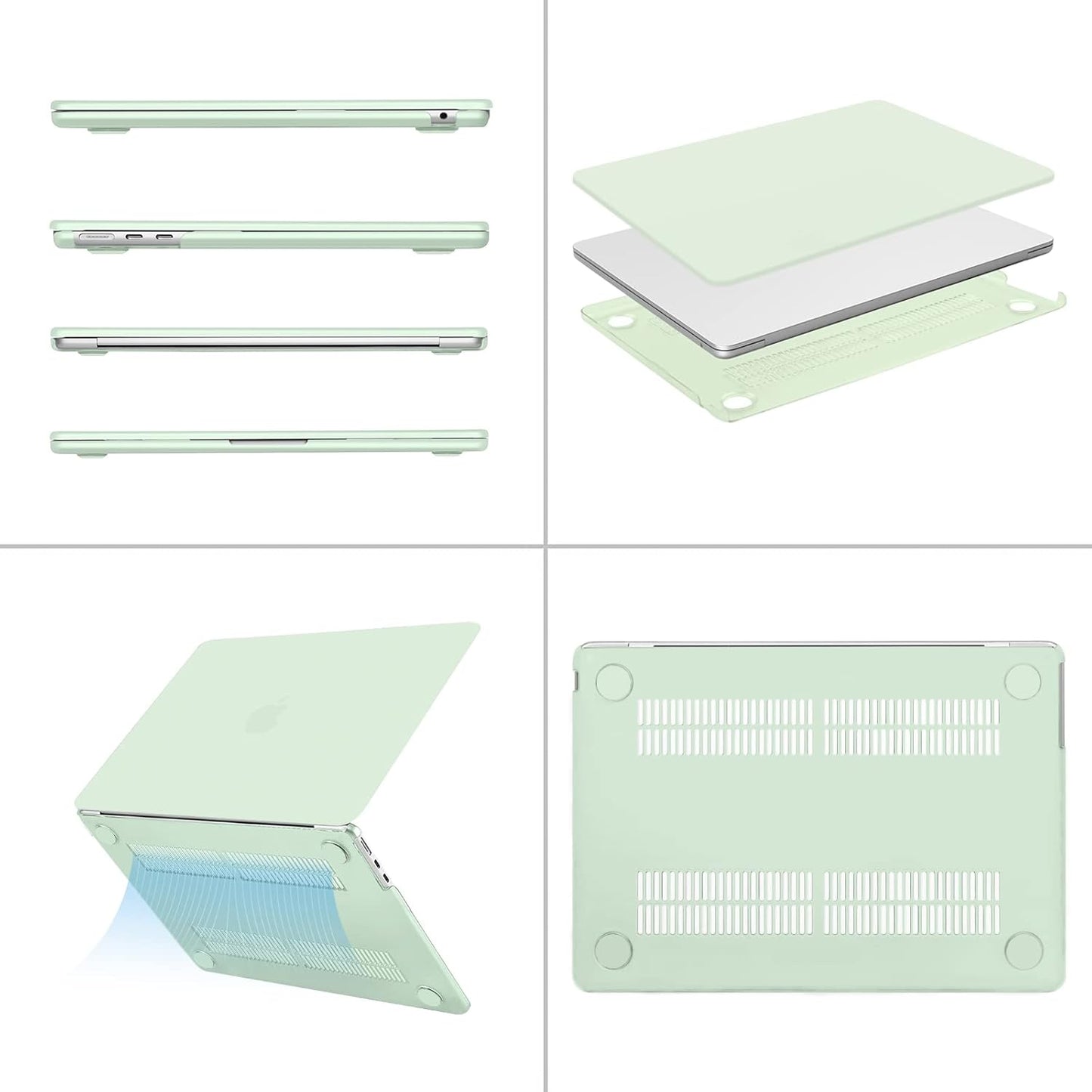 MOSISO Compatible with MacBook Air 13 inch Case 2025 2024 2023 2022 M4 A3240 M3 A3113 M2 A2681, Plastic Hard Shell&Keyboard Cover&Screen Film&Pouch for MacBook Air 13.6 inch Case, Crystal Clear