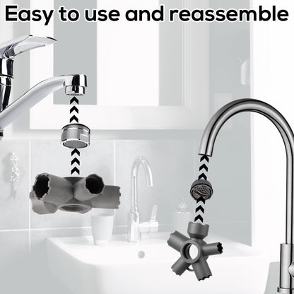10-in-1 Faucet Aerator Removal Tool, Plastic Sink Kitchen Bathroom Tap Aerator Key Removal Wrench Tool for Home Faucets and Plumbing Repair