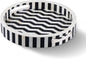 Handicrafts Home 12” Round Black & White Decorative Tray – Athens Dinami Resin Inlay Coffee Table & Ottoman Tray, Centerpiece Tray for Kitchen, Living Room, Bedroom & Home Décor - PuriLite