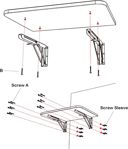 Yescom Wall Mounted Floating Folding Desk Wooden PC Dining Drop Leaf Table 24"x16" 50lbs Weight Capicity for Study White