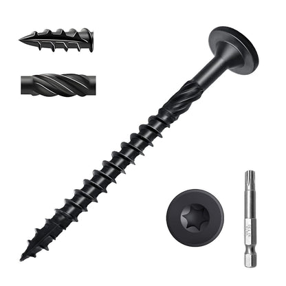 Wood Screws #14 x 6 Inch, Deck Screws 50Pcs,T30 Star Drive Outdoor Screws, Rust Resistant Timber Screws for Timber/Log/Landscaping Wood (#14 x 6)