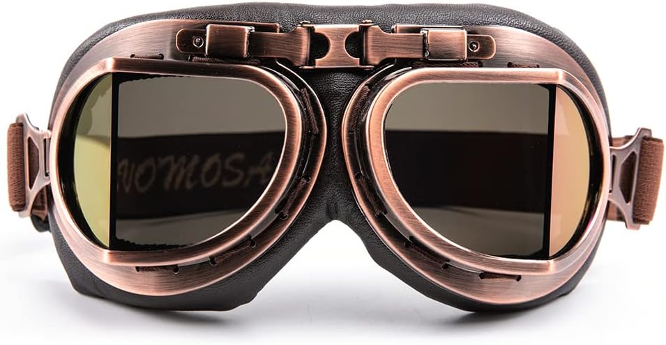 Evomosa Motorcycle Goggles Vintage Pilot Goggles Retro Motocross Goggle Windproof ATV Outdoor Eyewear