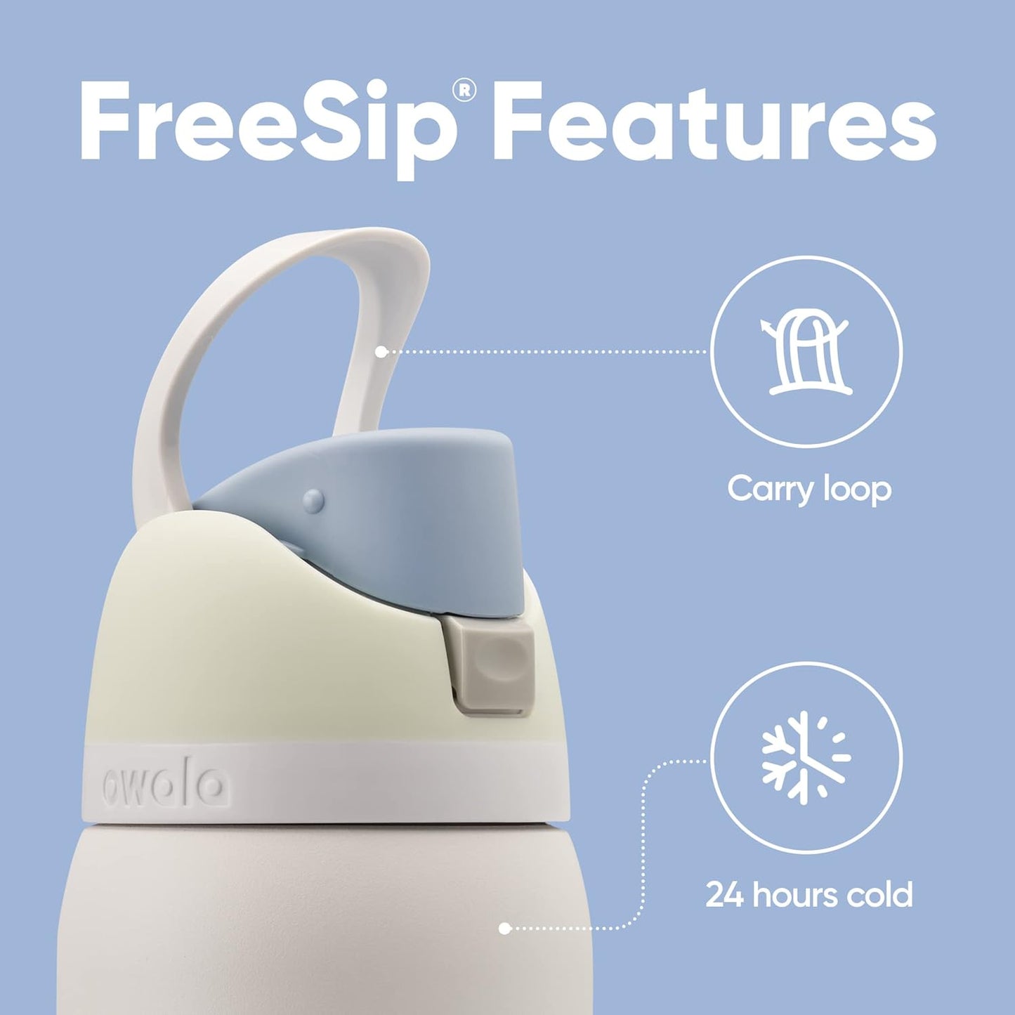 Owala FreeSip Insulated Stainless Steel Water Bottle with Straw for Sports, Travel, and School BPA-Free Sports Water Bottle, 24 oz, Beach House