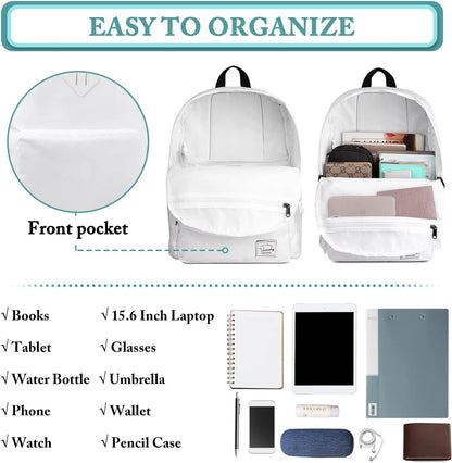 VASCHY Lightweight School Backpack for Women with Sleeve for 14" Laptop