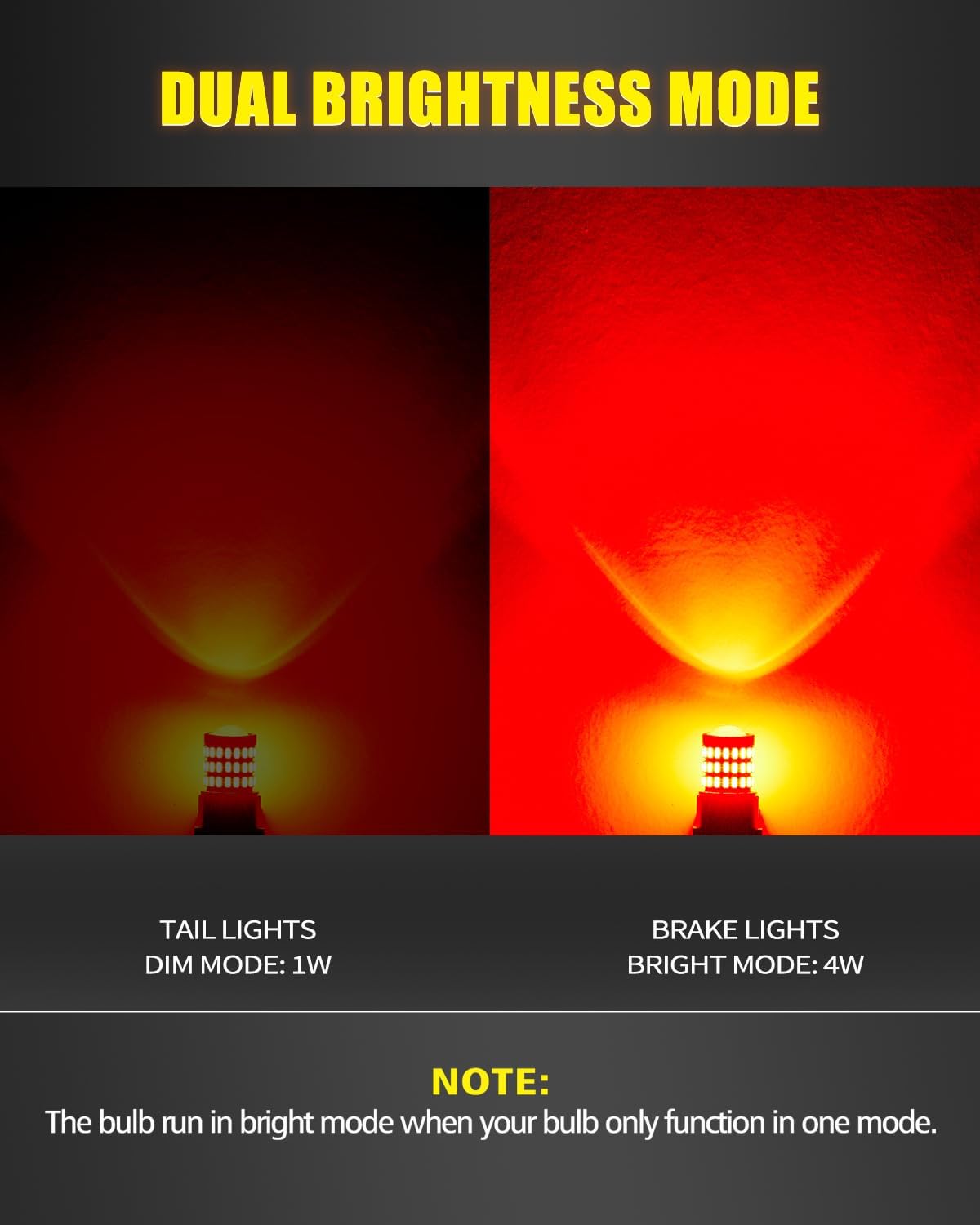 AUXLIGHT 3157 3156 4157 3057 3357 LED Bulbs, Ultra Bright 60-SMD LED Replacement for Turn Signal Blinker Lights, Brake/Tail Lights, Parking/Running Lights, Amber Yellow (Pack of 2)