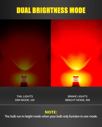AUXLIGHT 3157 3156 4157 3057 3357 LED Bulbs, Ultra Bright 60-SMD LED Replacement for Turn Signal Blinker Lights, Brake/Tail Lights, Parking/Running Lights, Amber Yellow (Pack of 2)