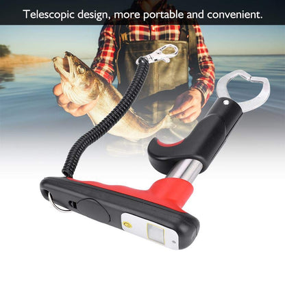 Stainless Steel Fish Lip Grabber with Digital Weighing Scale Fishing Men Fishing Accessory