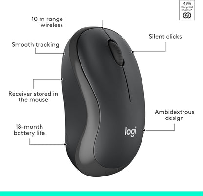 Logitech MK270 Wireless Keyboard and Mouse Combo for Windows, 2.4 GHz Wireless, Compact Mouse, 8 Multimedia and Shortcut Keys, 2-Year Battery Life, for PC, Laptop - Rose