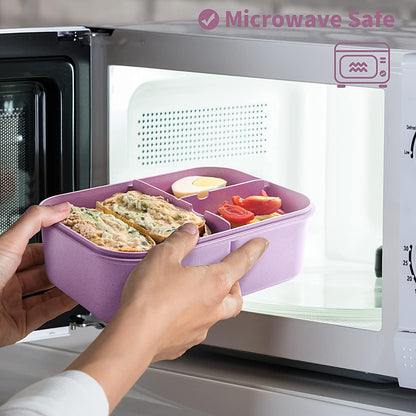 MISS BIG® Bento Box,Lunch Box Adult,Ideal Leak Proof Lunch Containers,Mom's Choice Lunch Box for Kids,No BPAs and No Chemical Dyes,Microwave and Dishwasher Safe Lunch Container (1900ml White)