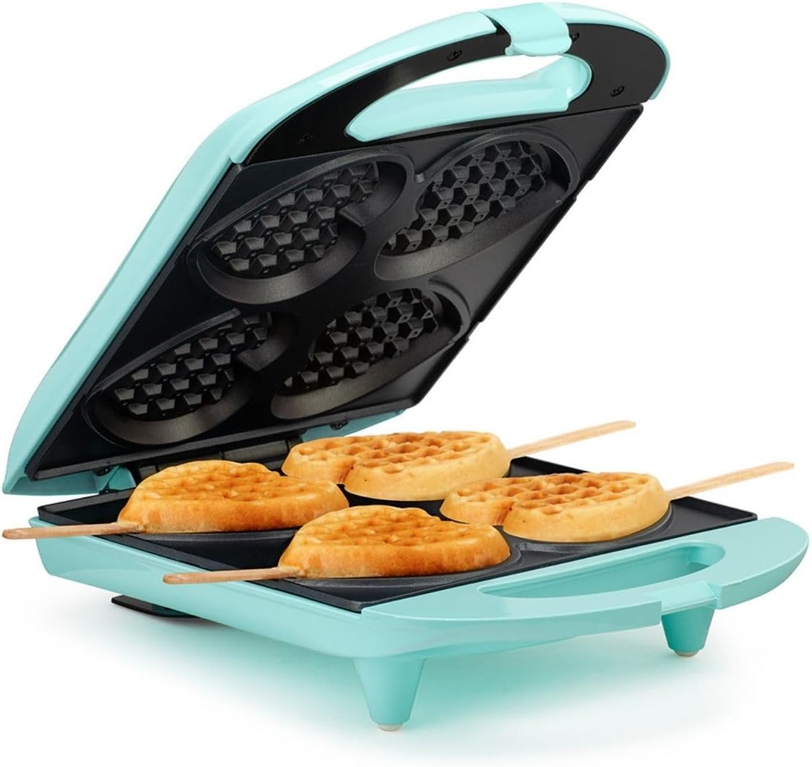 Holstein Housewares - Non-Stick Heart Waffle Maker, Lavender - Makes 4 Heart-Shaped Waffles in Minutes