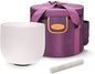 TOPFUND F Note Crystal Singing Bowl Heart Chakra 8 inch with Heavy Duty Carrying Case and Suede Striker
