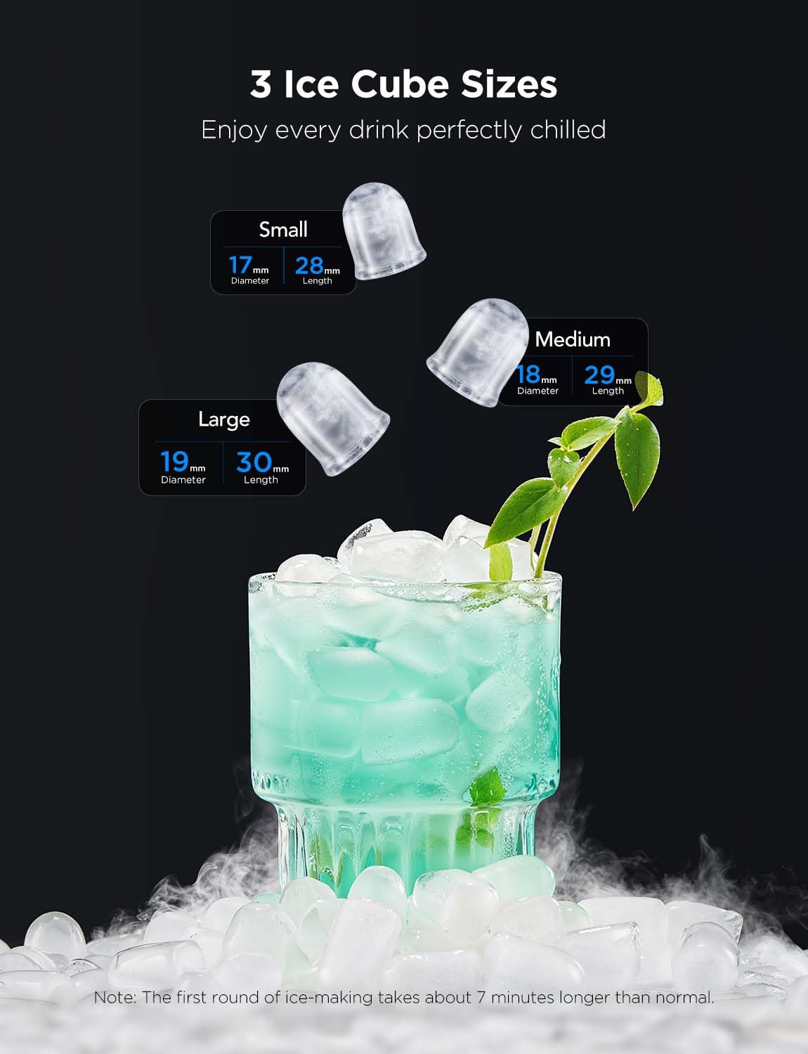 Smart Countertop Ice Maker | Wi-Fi App Control, 3 Ice Sizes & Self-Cleaning
