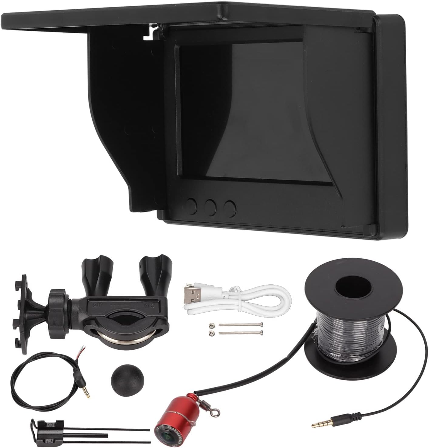 Yoidesu Underwater Fishing Camera Kit, 4.3 Inch LCD Monitor, 20m Cable, Portable Fish Finder for Kayak, Boat, Sea Fishing