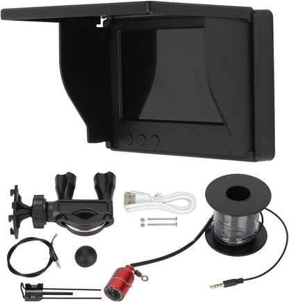 Yoidesu Underwater Fishing Camera Kit, 4.3 Inch LCD Monitor, 20m Cable, Portable Fish Finder for Kayak, Boat, Sea Fishing
