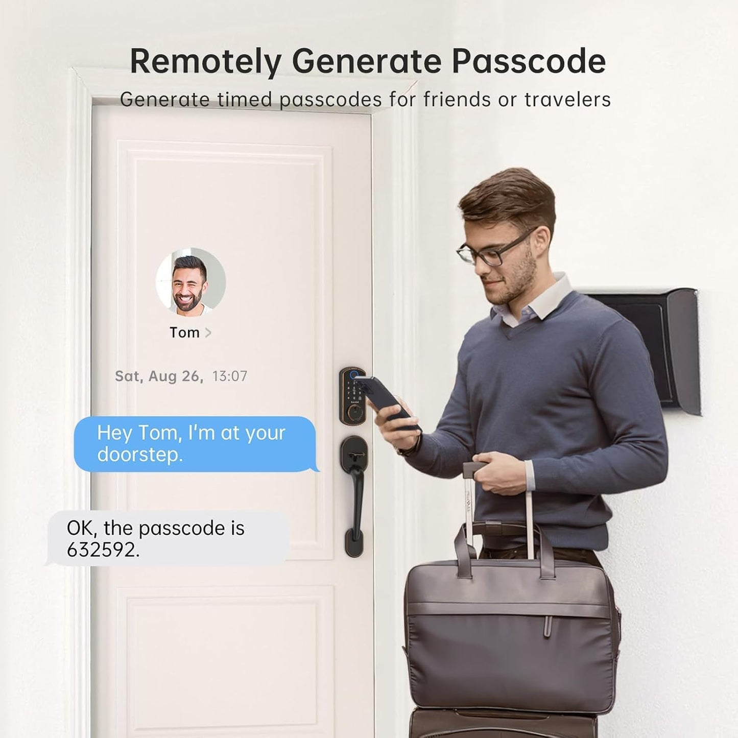 Hornbill Smart WiFi Front Door Lock: Keyless Entry Fingerprint Deadbolt - Alexa Bluetooth Electronic Keypad Door Locks for House Apartment Auto Lock Smart Life APP Remote Control - Black