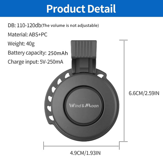 YOUNGFLY Electric Bike Horn Bicycle Bell, 120db Electronic Bicycle Horn with USB Waterproof Plug 4 Sound Modes, for Kids Boys Adults Mountain Bike Accessories - PuriLite