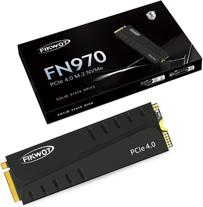 Fikwot FN970 2TB M.2 2280 PCIe Gen4 x4 NVMe 1.4 Internal Solid State Drive with Heatsink - Speeds up to 7,400MB/s, Configure DRAM Cache, Compatible PS5 Internal SSD