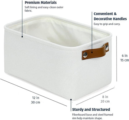 OrganiHaus Large Fabric Storage Baskets for Shelves 3 Pack, 15x11in Closet Storage Bins for Shelves, Cloth Baskets, Fabric Storage Cubes, Linen Closet Organizers, Fabric Basket, White Basket