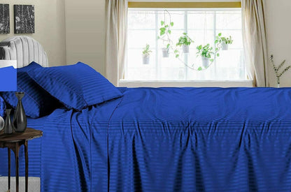 Linen Sheets 100% Egyptian Cotton- Twin-XL Sheet Set 4 Piece- 1000 Thread Count- Fits Upto 18" Deep Pocket- Long Staple Cotton Bedding, Sateen Weave-Light Blue Solid