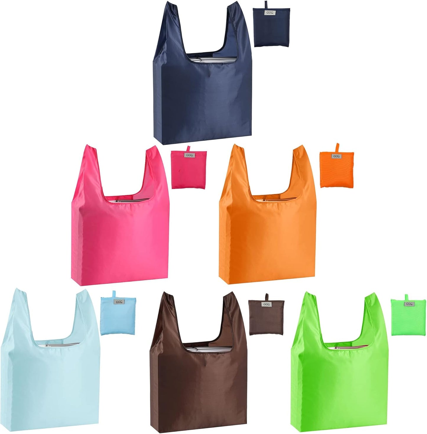 Purilite Select™ Reusable Grocery Bags – Heavy-Duty, Foldable, and Machine Washable (6-Pack