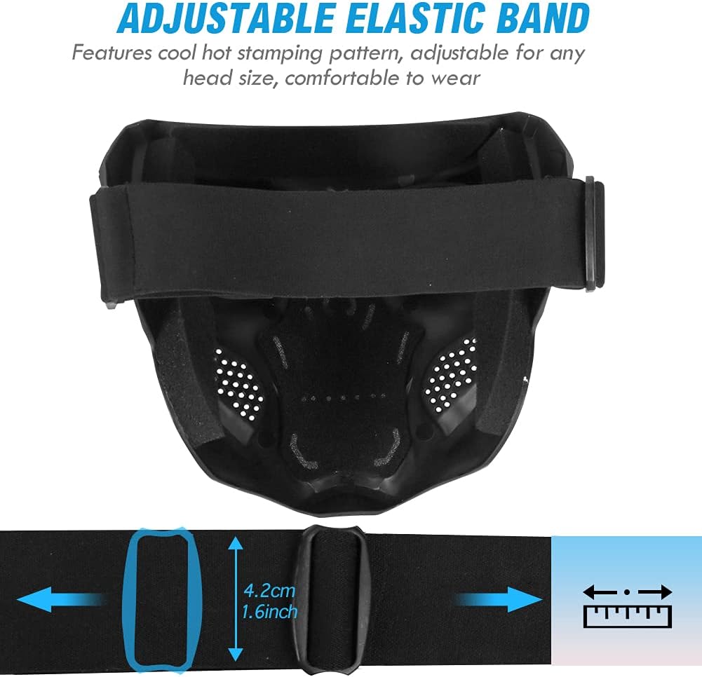 Outamateur Motorcycle Skull Goggle Mask Riding Goggles Safety Road Riding UV Motorbike Glasses for Riding/Skiing/Snowing/Motorcycling/Halloween (Grey Lens)