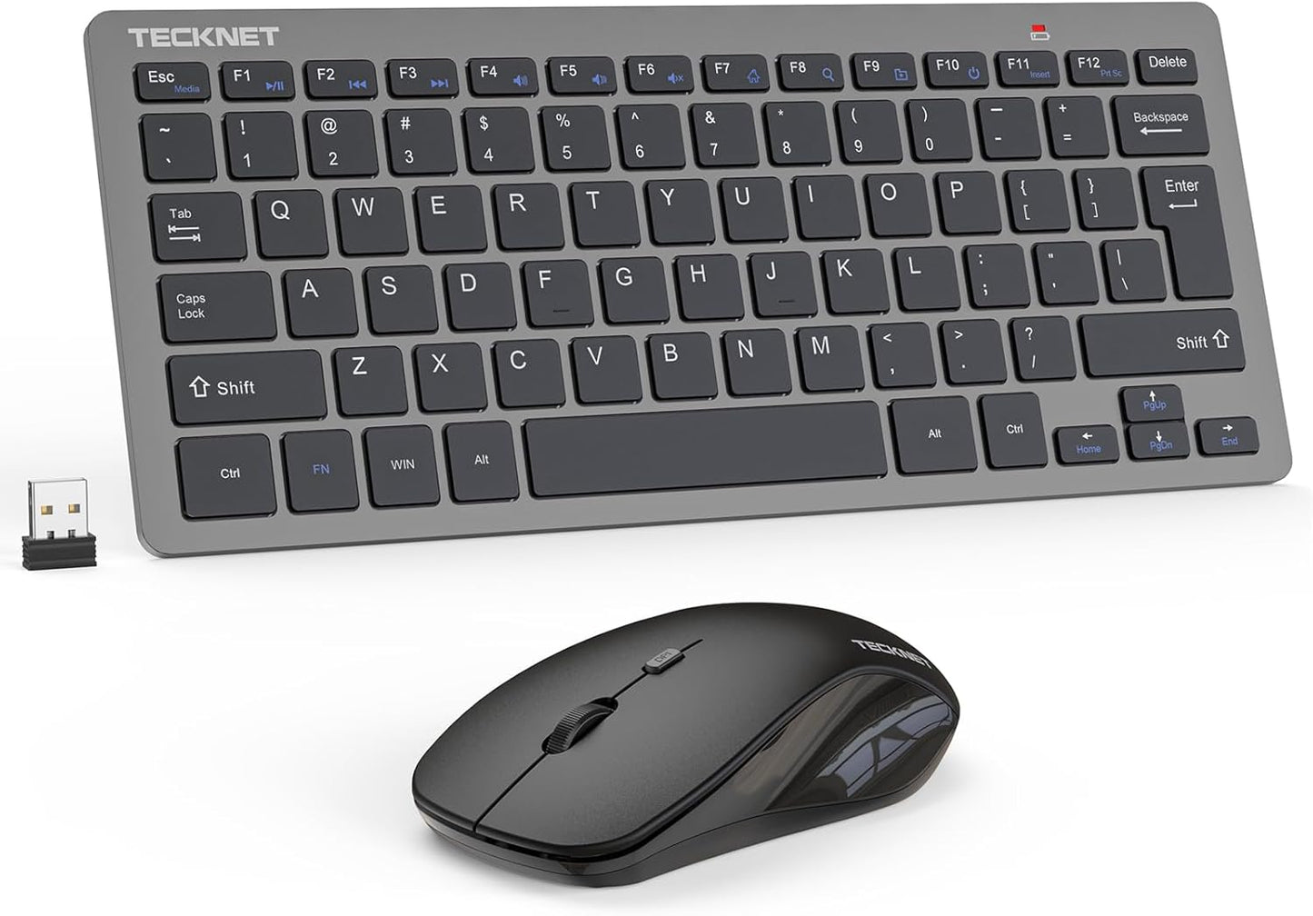 TECKNET Keyboard and Mouse Wireless - Compact 2.4GHz Wireless Keyboard and Mouse Combo with Adjustable DPI, Ultra-Quiet Clicks, Lag-Free Performance for Computer, Laptop, PC, Windows, Mac, Chrome OS