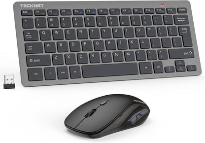 TECKNET Keyboard and Mouse Wireless - Compact 2.4GHz Wireless Keyboard and Mouse Combo with Adjustable DPI, Ultra-Quiet Clicks, Lag-Free Performance for Computer, Laptop, PC, Windows, Mac, Chrome OS