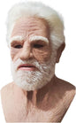 Old Man Mask for Adult, Real Face Mask Human Realistic Grandpa Halloween Mask Bald, Halloween Elder Mask Costume