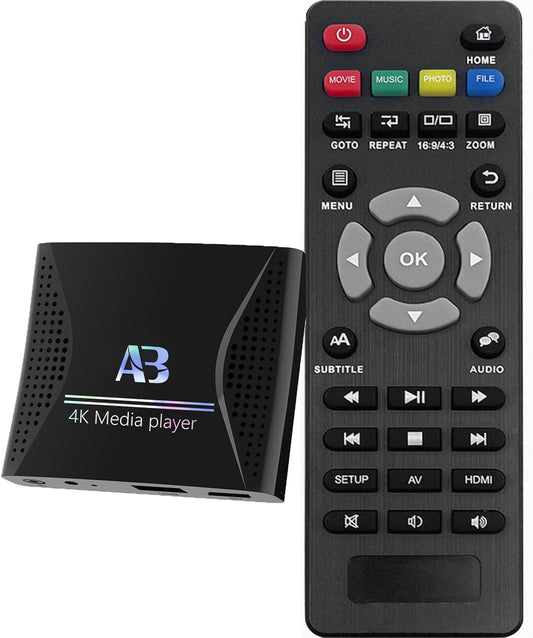 4K Ultra HD Digital Media Player for USB Drives and microSD Cards,Featuring HDMl and Analogy AV,Digital Signage,with Automatic Playback,Resume and Looping Capability for H.265 Videos,Music and Photos
