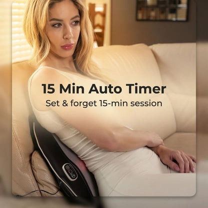 Shiatsu Massage Pad with Heat for Back and Foot Chair or Car Portable Shiatsu massage pad with soothing heat, deep kneading nodes, and car adapter for dual back and foot use