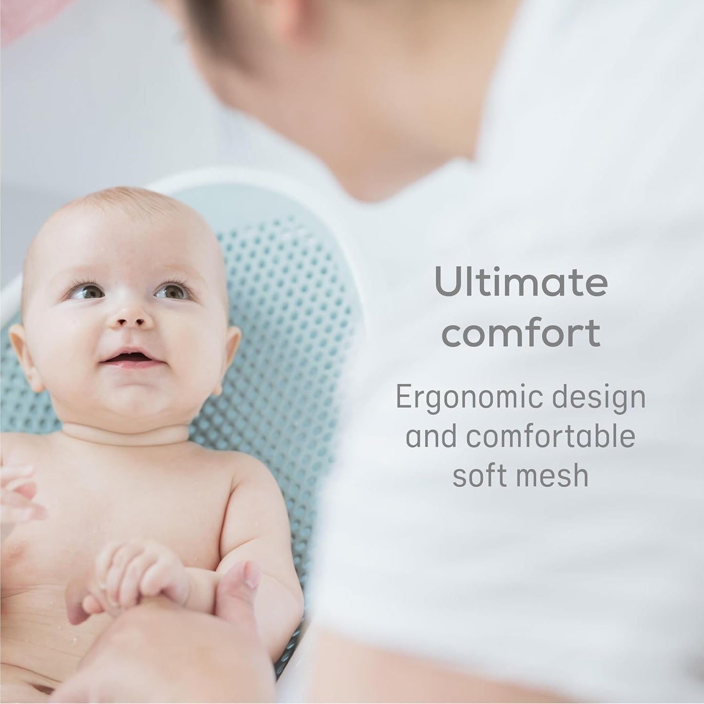 Angelcare Baby Bath Support, Aqua, Birth to 6 Months, Made in Canada