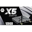 BuzzTV X5 SS Android 13 TV Box, 4GB DDR4 RAM, 128GB Storage, Scarlet Red Aluminum, Dual Voice-Controlled Remote, Wireless AX, USB-C, Global Power Adapters