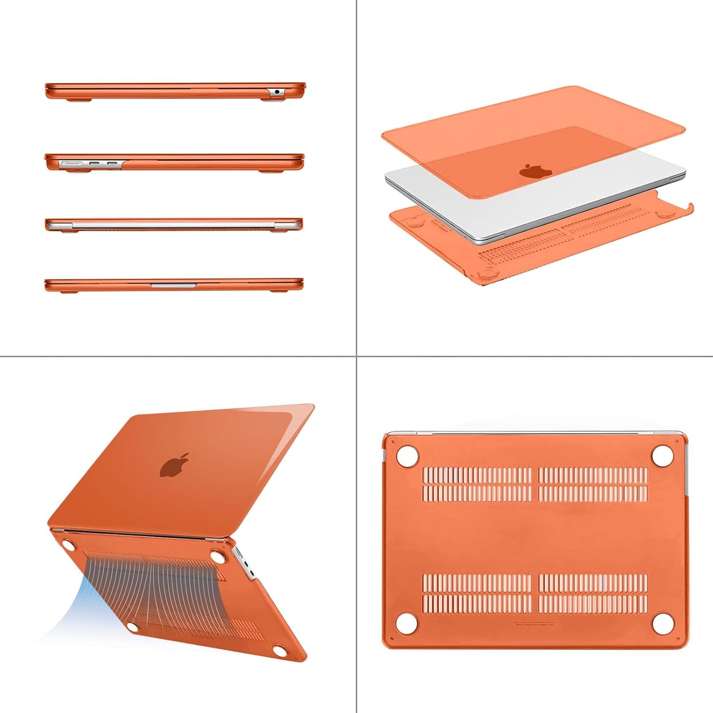 MOSISO Compatible with MacBook Air 13 inch Case 2025 2024 2023 2022 M4 A3240 M3 A3113 M2 A2681, Plastic Hard Shell&Keyboard Cover&Screen Film&Pouch for MacBook Air 13.6 inch Case, Crystal Clear