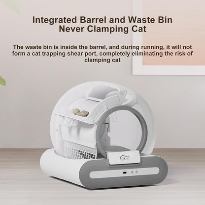 DOEL Self Cleaning Cat Litter Box, 65L Automatic Cat Litter Box, Smart Litter Box Machine with APP Control, Electric Self Scooping Litter Box