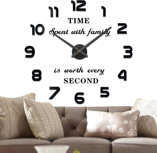 Vangold Modern 3D Acrylic Mirror Metal Luxury Frameless Large Wall Stickers Clocks Style Watches Hours DIY Room Decor Home Decorations