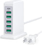 Voteen 45W 6 Port USB Charger Charging Block with 1 USB C 5 USB A Port, USB Power Strip Plug Charging Hub Multi Travel Chargers for iPhone iPad, Tablets, Smartphones