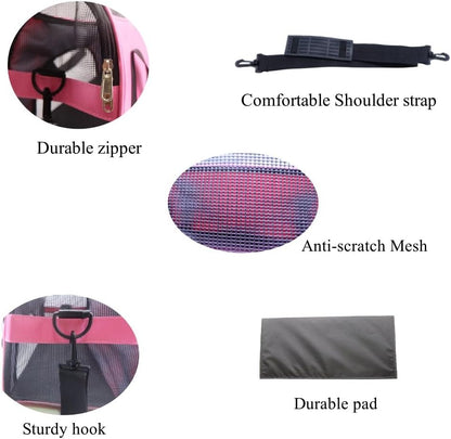 Dotala Cat Carrier,Collapsible Soft-Sided Pet Travel Carrier,Airline Approved Small Dog Cat Carrier for Small Puppy and Cats (Blue)
