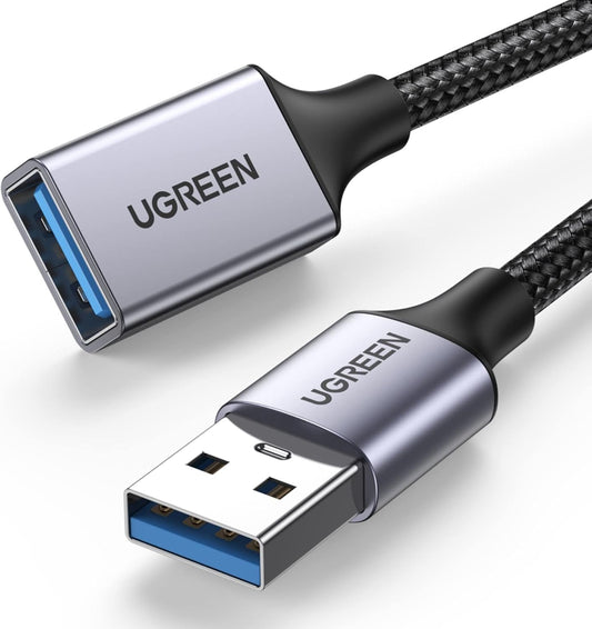 UGREEN USB Extension Cable 3.0 Extender Cord Nylon Braided A Male to Female Data Transfer Cable for Hard Drive, Oculus Rift, Hub, USB Sticks, Mouse, Keyboard, Xbox, Camera, Webcam, 6.6FT