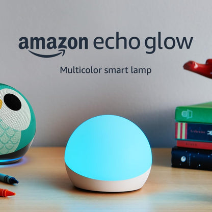 Echo Glow - Multicolor smart lamp for kids, a Certified for Humans Device – Requires compatible Alexa device