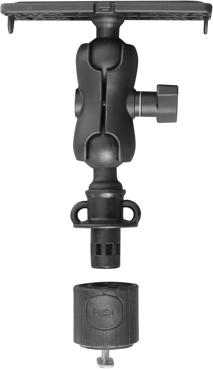 KUNPENG Upgrade Universal Fish Finder Mount Round Base, 360° Rotation Ball-Mount Fish Finder Bracket for Marine Boat Kayak Pontoon Canoe Can Installed M6 Single Hole or Slide Rail