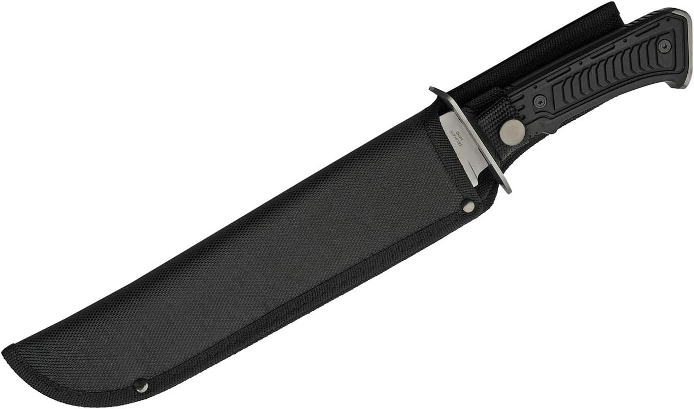 SZCO Supplies 15" Outdoor Survival Silver Tech Bowie Blade Knife, 211515-SL