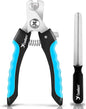 Candure Dog Nail Clippers and Trimmer with Safety Guard to Avoid Over-Cutting Toe Nails- Professional Grooming Razor Edge Blades Pet Nail Clipper with Free Nail File for Small Medium Large Breeds
