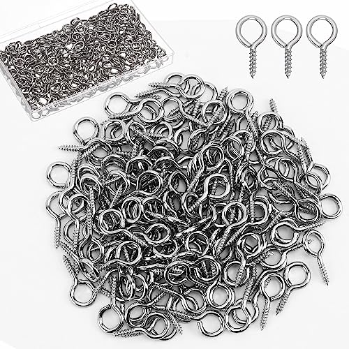 AUGSUN Eye Hooks, 12Pack 2.5 Inch Eye Hooks Heavy Duty 304 Stainless Steel Eye Screw,Screw Eyes Metal Screw Hooks Ring Screws Fasteners Hardware Tools