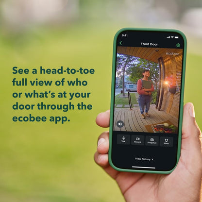 ecobee Smart Video Doorbell Camera (Wired) - with Industry Leading HD Camera, ecobee Smart Security, Night Vision, Person and Package Sensors, 2-Way Talk, and Video & Snapshot Recording