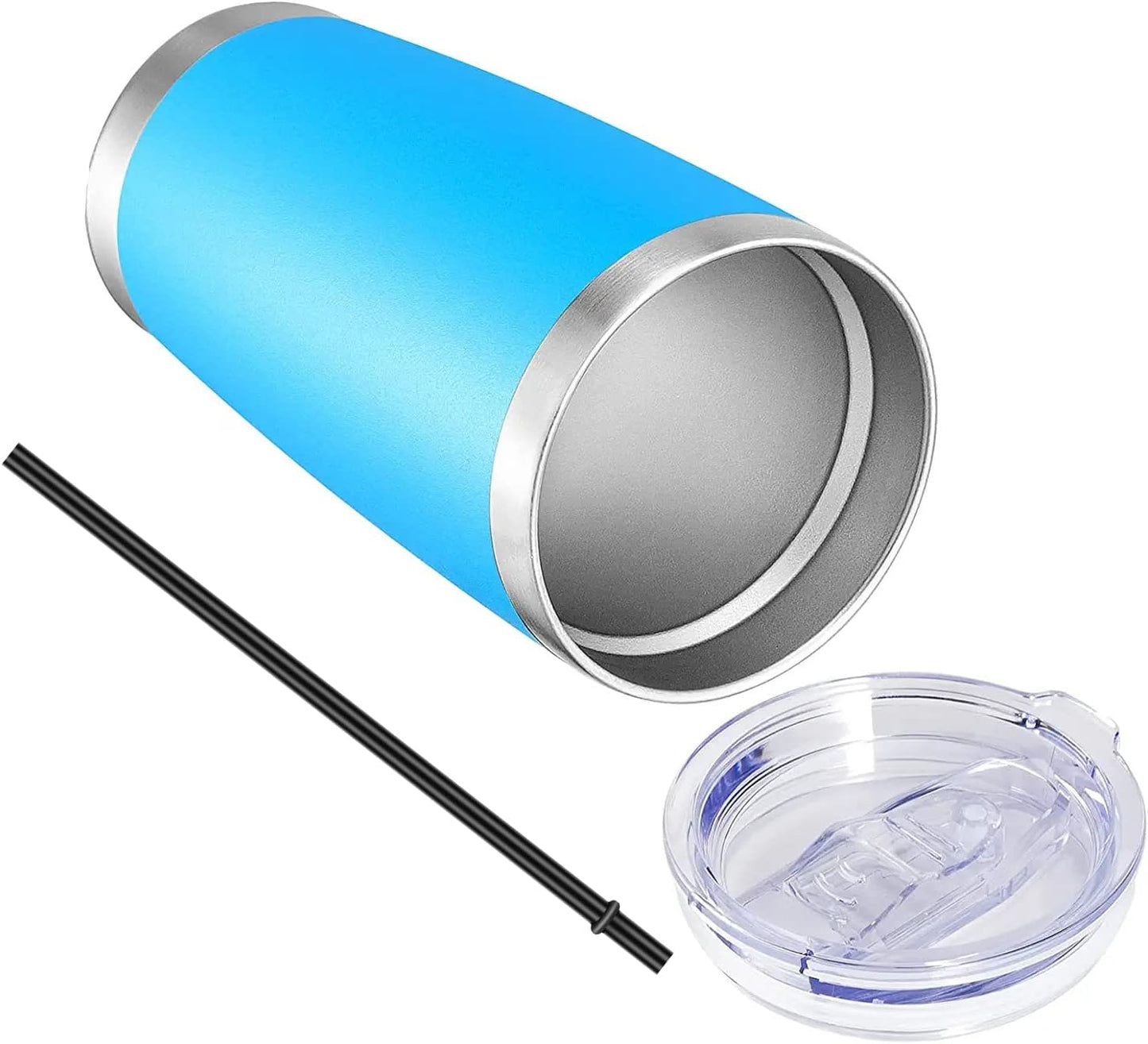 VEGOND 20oz Tumbler with Lid and Straw Stainless Steel Tumbler Cup Bulk Vacuum Insulated Double Wall Travel Coffee Mug Powder Coated Coffee Cup (Bluish Violet 6 Pack)